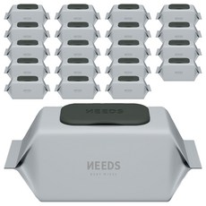 NEEDS 저자극 도톰한 오리지널 밸런스 아기 물티슈 캡형, 55g, 100매, 20개