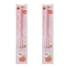 Skater Hello Kitty 鋁製吸管, 1入, 2支