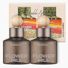 쿤달 퍼퓸 차량용 방향제 75ml 본품 2p + 우드볼 스틱 2p 세트, 플라워힐, 1세트