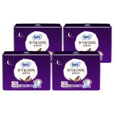 쏘피 유기농 순면커버 슈퍼롱에이 생리대 날개형, 오버나이트 이상, 10개입, 4개