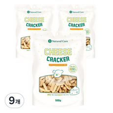 네츄럴코어 강아지 치즈 크래커, 치즈맛, 500g, 9개