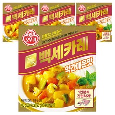 오뚜기 백세카레 고형 약간매운맛, 100g, 4개