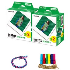 instax SQUARE 相機方形底片 40張 + 裝飾小物 款式隨機, 單一商品, 1組