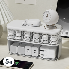 조인메이드 케이블 충전기 보관 데스크 멀티탭 정리함, 5개, 화이트
