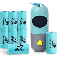 Pet to be LED手電筒收納盒 + 撿便袋 120入組, 藍色, 1套, 120個