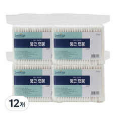 圓頭棉花棒, 200入, 12個