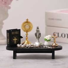 Morningscent 靈骨塔裝飾用迷你聖經聖母像桌子套組, 混合色