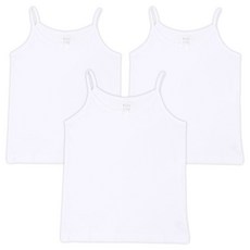 兒童系列 女童素色細肩帶背心 3件組