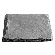 阿莎&布魯 自然板岩杯墊 手工劈開成形 邊緣不規則 EVA防滑墊, 10 x 10 x 0.7cm, 1個