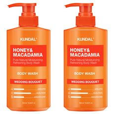 KUNDAL 昆黛爾 蜂蜜澳洲堅果保濕沐浴露 婚禮花束香, 500ml, 2個