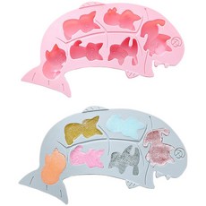 6格矽膠貓咪造型模具 2入, 1套, 藍色, 粉色