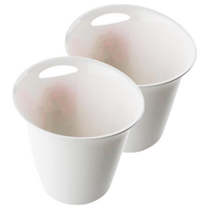 NAKAYA 日本彩色垃圾桶 塑膠垃圾桶 V213-3 2個, 白色, 1組