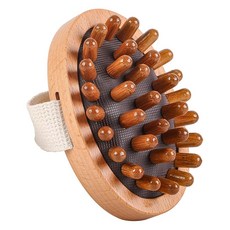 氣墊疏通經絡刷 櫸木按摩刷 耐用橡膠 碳化竹 11x8cm, 帶釘款, 1組