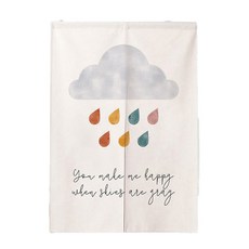 bebehome 小清新造型門簾 附伸縮桿, 彩色雲朵雨