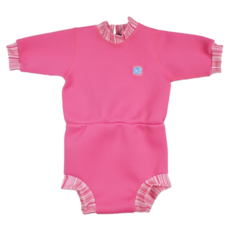 Splash About 防寒連身版游泳尿布褲, 粉色糖果款, L(10~15kg), 1件