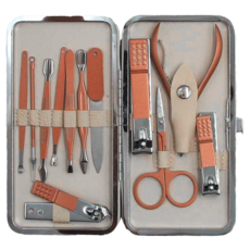 PUSH 普旭 居家生活用品 指甲刀套裝不銹鋼配件修甲 12件套裝, 玫瑰金, 1組