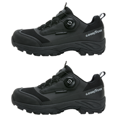 GOODYEAR 固特異 低筒戶外鞋, 便利旋轉鞋扣 免鞋帶, 防水, 夜間安全反光, 255mm, 黑色, 1雙