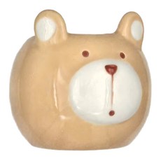 SHUEHO 樹可 熊熊餐具廚具陶瓷收納罐 8 x 6cm 175g, 熊熊 棕色, 1個