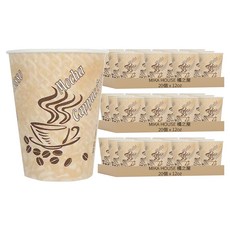 MIKA HOUSE 橘之屋 專業用咖啡杯套裝 純原紙紙漿 PE淋膜 360cc容量, 20個, 3組