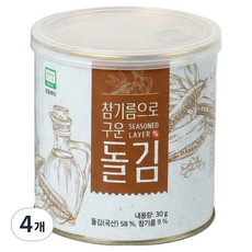 자양돌김 참기름으로 구운 곱창 캔돌김, 4개, 30g
