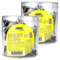 ABEL 力大牌 銀色長尾夾 45222 25mm, 24入, 2罐