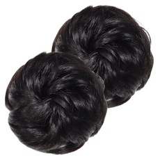 알리다 곱창 부분가발 러블리 똥머리, 내추럴 블랙, 2개