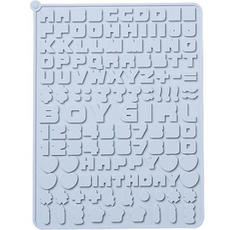 E-Home Baking 字母數字符號造型矽膠模具 128格, 1個, 藍色