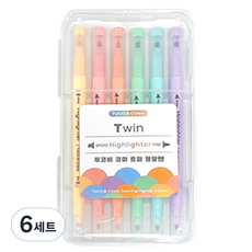 TUCO.B KOMA 雙頭螢光筆 6色組, 混合顏色, 6套