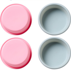 e-Home Baking 手工漢堡矽膠模具 12 x 4 cm 2款 x 2入組, 1套, 藍色, 粉紅色