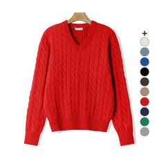 M.N.C 男女通用環保麻花V領針織衫 MDKN907DS