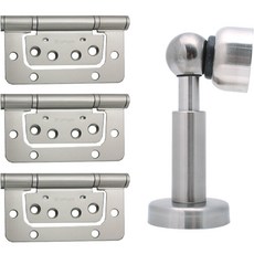 房門用簡易鉸鏈 鎳色門擋組 高級款, 1套