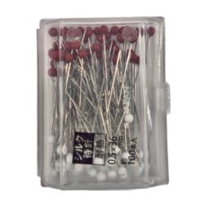 Clover 可樂牌 紅白待針, 鋼/玻璃材質, 約長36mm x 0.5mm, 日本製, CL22-735, 1盒