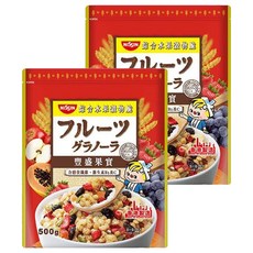 NISSIN 日清 豐盛果實綜合水果穀物脆 500g - 含膳食纖維、維生素B1及C，促進腸胃蠕動, 2包