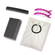 美髮工具組合 理髮圍裙+海綿+髮梳+髮夾 2入 隨機出貨, 1套