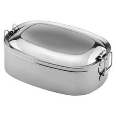 Chieh Pao 潔豹 304不銹鋼 康潔橢圓便當盒 15cm 550ml, 銀色, 1個