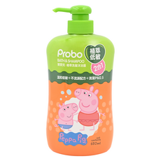 Probo 博寶兒 植萃洗髮沐浴露 佩佩豬 溫和低敏 不流淚配方, 650ml, 1瓶