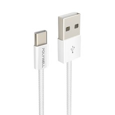 POLYWELL 寶利威爾 USB-Type-C 編織充電線 PW15-W45-M941, 灰白色, 1條, 20cm
