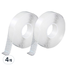 하이어데코 손으로찢는 초강력 실리콘 양면테이프 3cm x 3m, 투명, 4개
