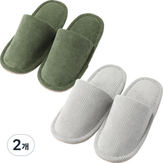 [쿠팡수입] 니토리 거실화 코듀로이 2종 세트, 그레이, 카키, 2개