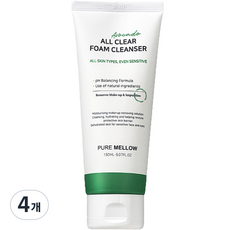 퓨어멜로우 아보카도 올클리어 폼 클렌저, 4개, 150ml