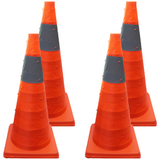 折疊式彩色交通錐, 4個, 混合色