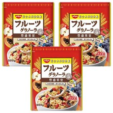 NISSIN 日清 豐盛果實綜合水果穀物脆 500g - 含膳食纖維、維生素B1及C，促進腸胃蠕動, 3包