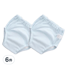 Bebehome居家生活 6層紗紗布學習褲/透氣親膚尿布褲 14~23kg, 藍色, 6件