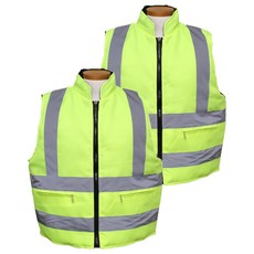 우리안전 패딩안전조끼 연두형광, 2개