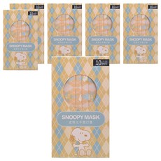 ACULIFE 史努比 口罩 成人用, 黃色菱格, 10片, 6盒