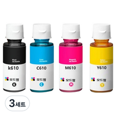 프린팅존 삼성 호환잉크 4종 세트 INK-K610 Y610 M610 C610, 검정, 노랑, 빨강, 파랑, 3세트