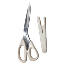 CLOVER 剪刀，不鏽鋼 ABS樹脂 約21cm/17cm 日本產, 白柄, 1個