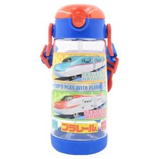 Skater 兒童彈蓋吸管透明塑膠冷水壺, 鐵道王國 透明色, 480ml, 1個