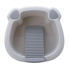 家用多功能小熊造型臉盆 Set, 附洗衣板, PP材質, 藍色/粉色/灰色, 1組