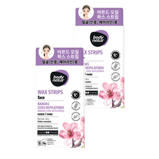 body natur 臉部用美體蜜蠟貼片 12入+清潔紙巾 2入, 2組